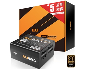 愛(ài)國(guó)者（aigo）額定650W 電競(jìng)EU650全模組電源(80Plus銅牌認(rèn)證/五年質(zhì)保/靜音穩(wěn)定/主動(dòng)式PFC）