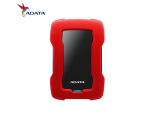 ADATA/威剛 HD330 三防移動硬盤防水防塵防震戶外攝影旅行玩客云USB3.0 紅色 2TB