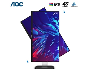 AOC U27P1U 27英寸 4K超清IPS窄邊框 升降旋轉臺式電腦液晶屏 設計美工商用顯示器