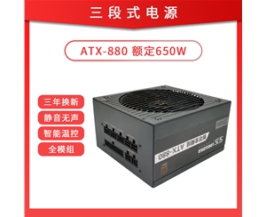 三段式電源 智芯全模組880 額定650W 智能溫控寬幅