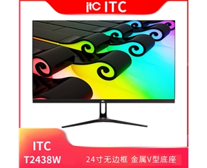 ITC顯示器 T2438W 24寸 /黑色/平面無邊框V型底座 VGA+HDMI